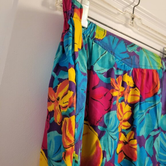 Vintage Retro-Print Vibrant Colourful Jaeger Set - Skirt and Blouse Set - Floral - Picture 11 of 15